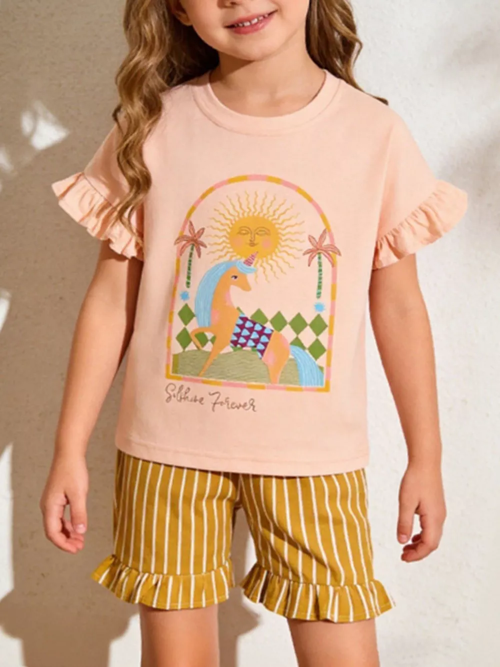 Children's Graphic Short Sleeve Tee and Shorts Set