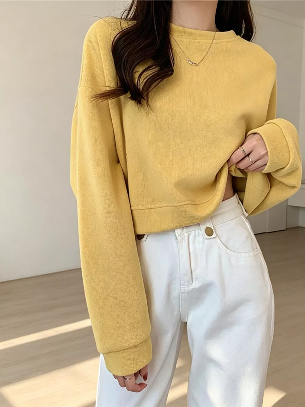 Crew Neck  Drop Shoulder Sweatshirt, image 12