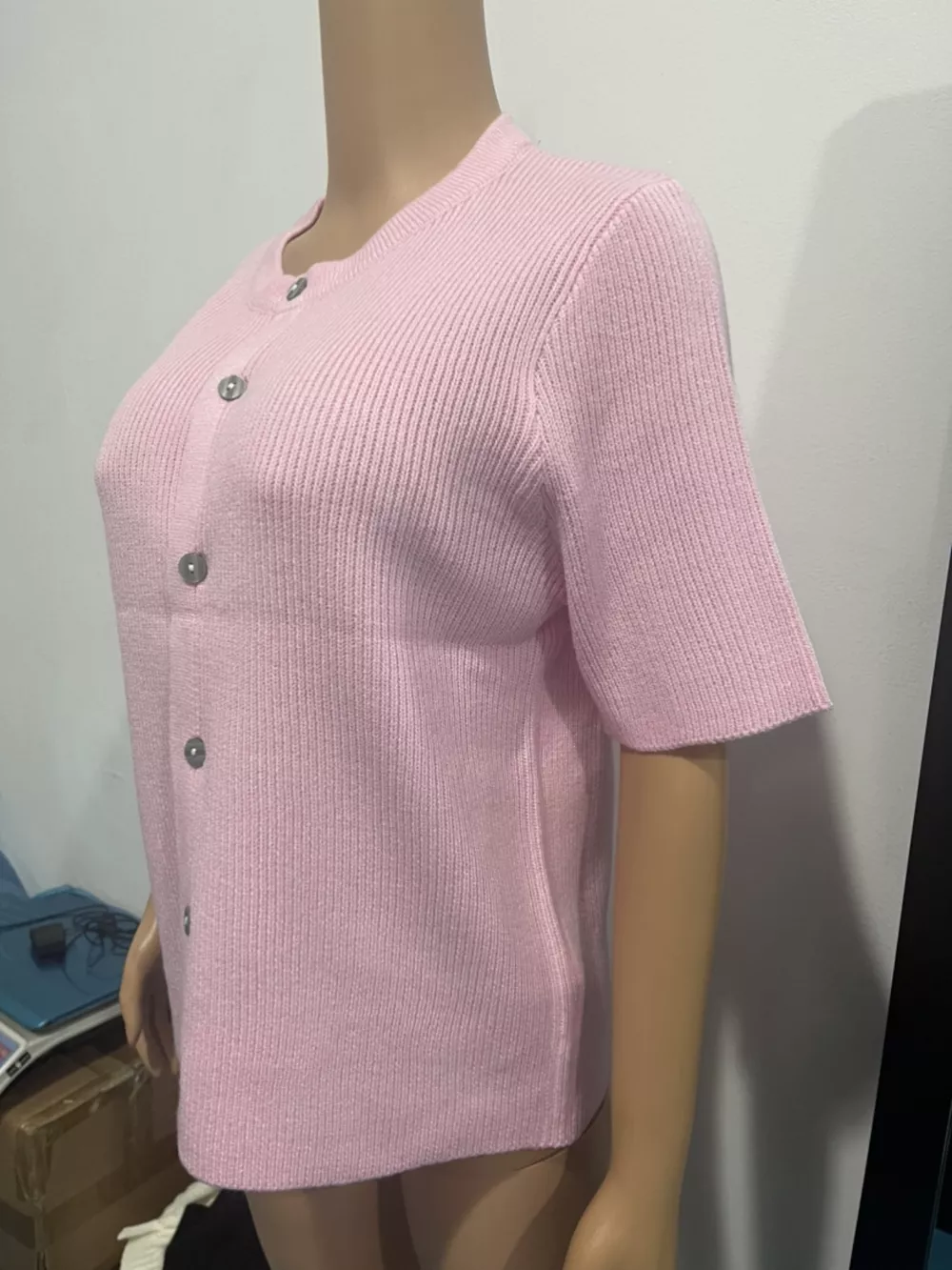 Short Sleeve Button-Down Cardigan, image 4