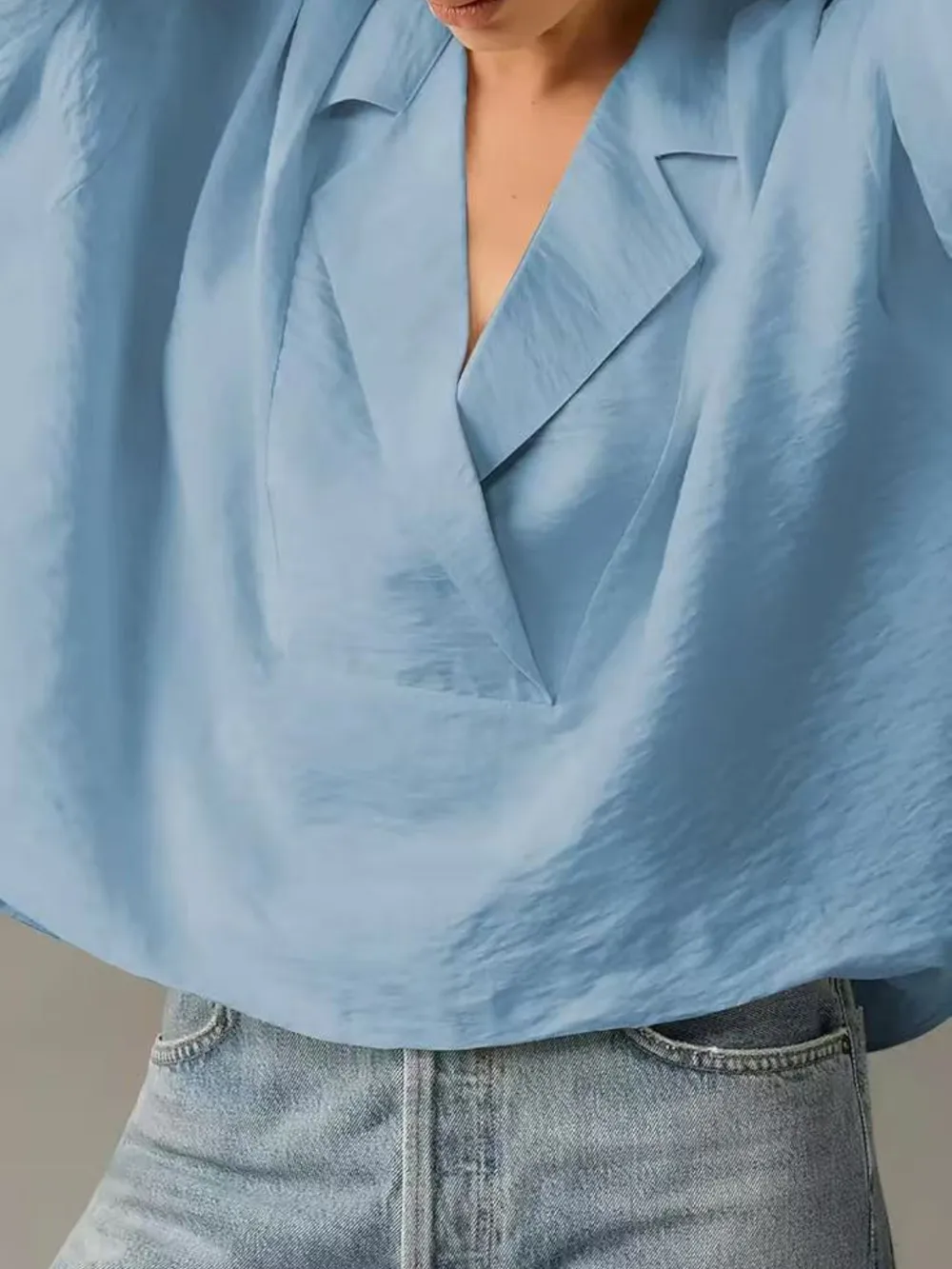 Collared Neck Half Sleeve Blouse, image 7