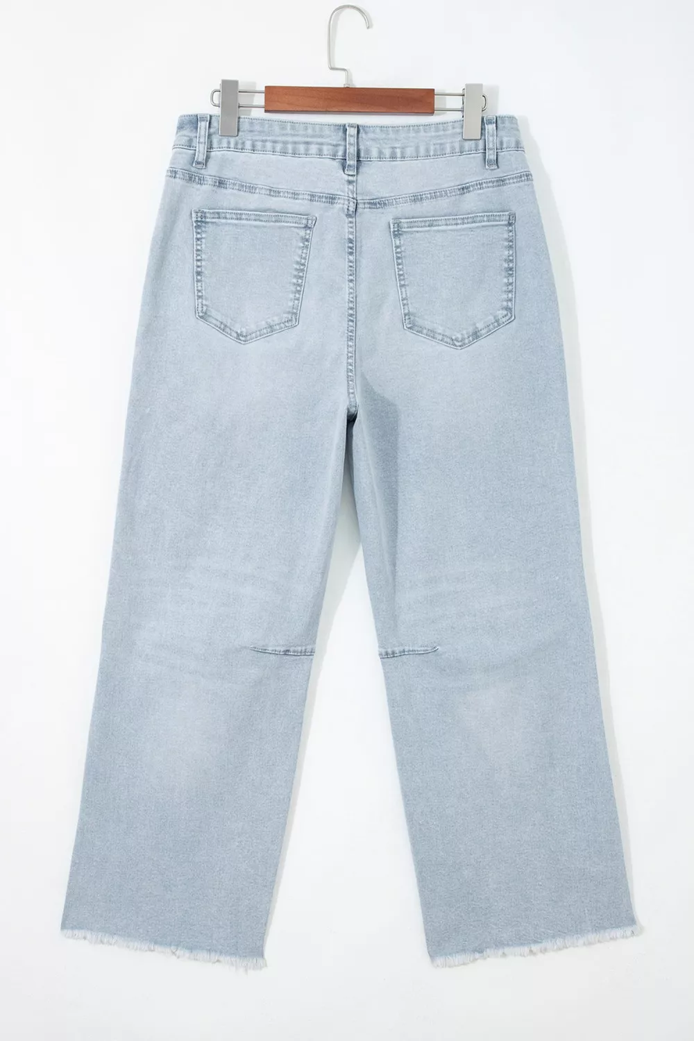Light Wash Utility Pocket Straight Leg Jeans, image 5