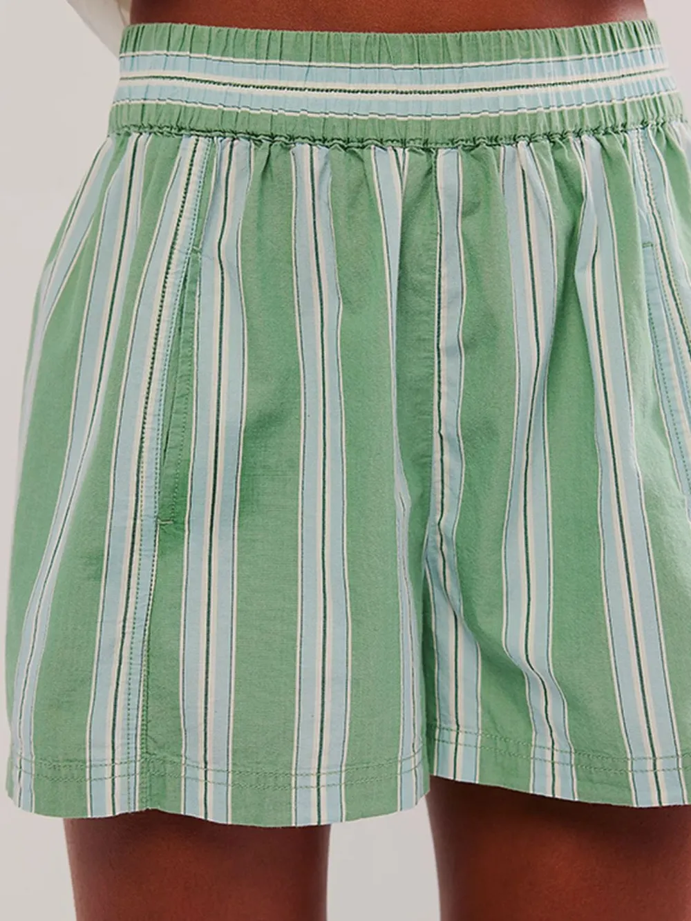 Striped Elastic Waist Shorts, image 11