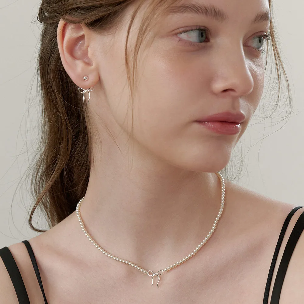 Copper Pearls Bow Necklace, image 3