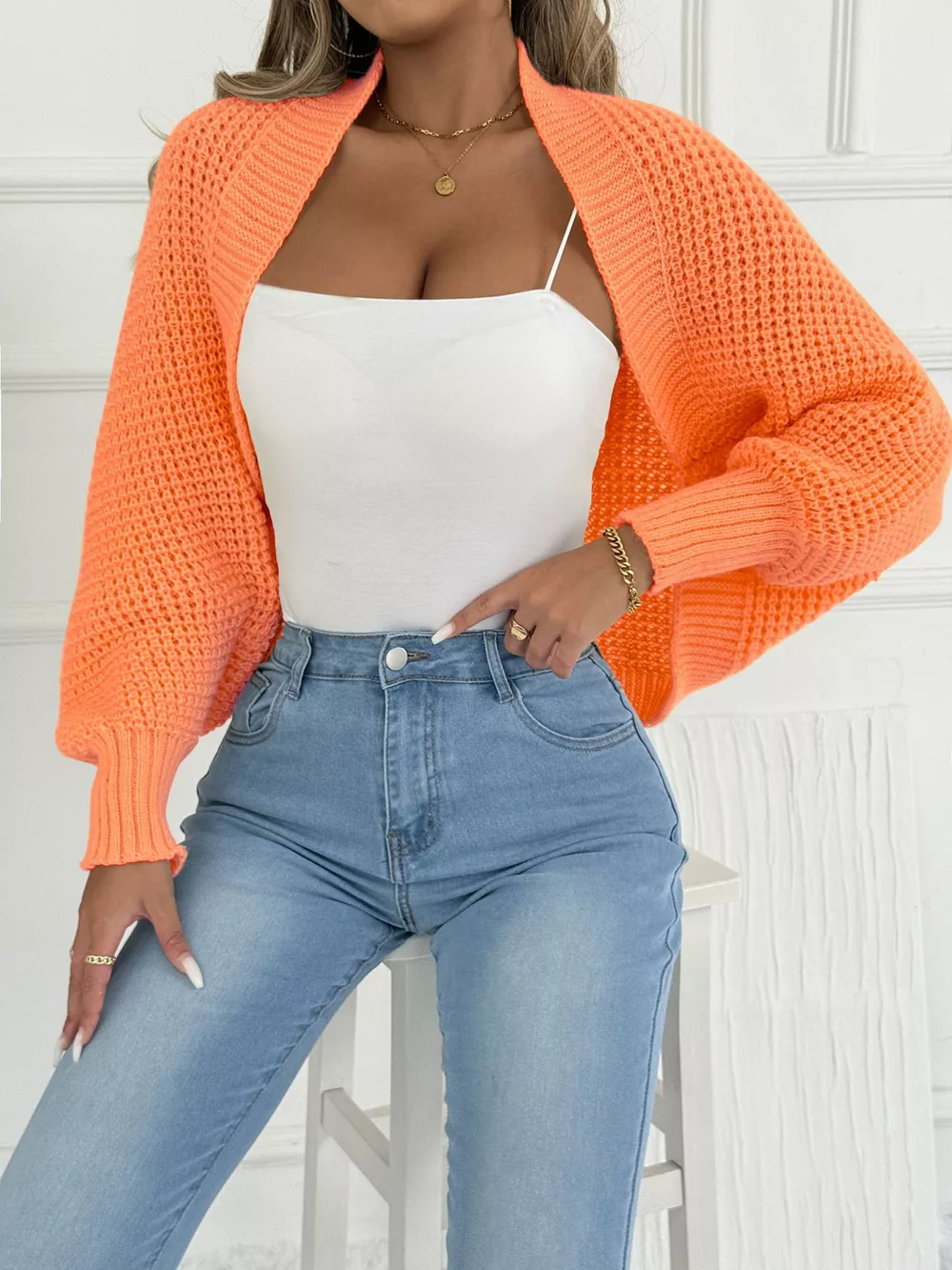 Open Front Batwing Sleeve Cardigan, image 26