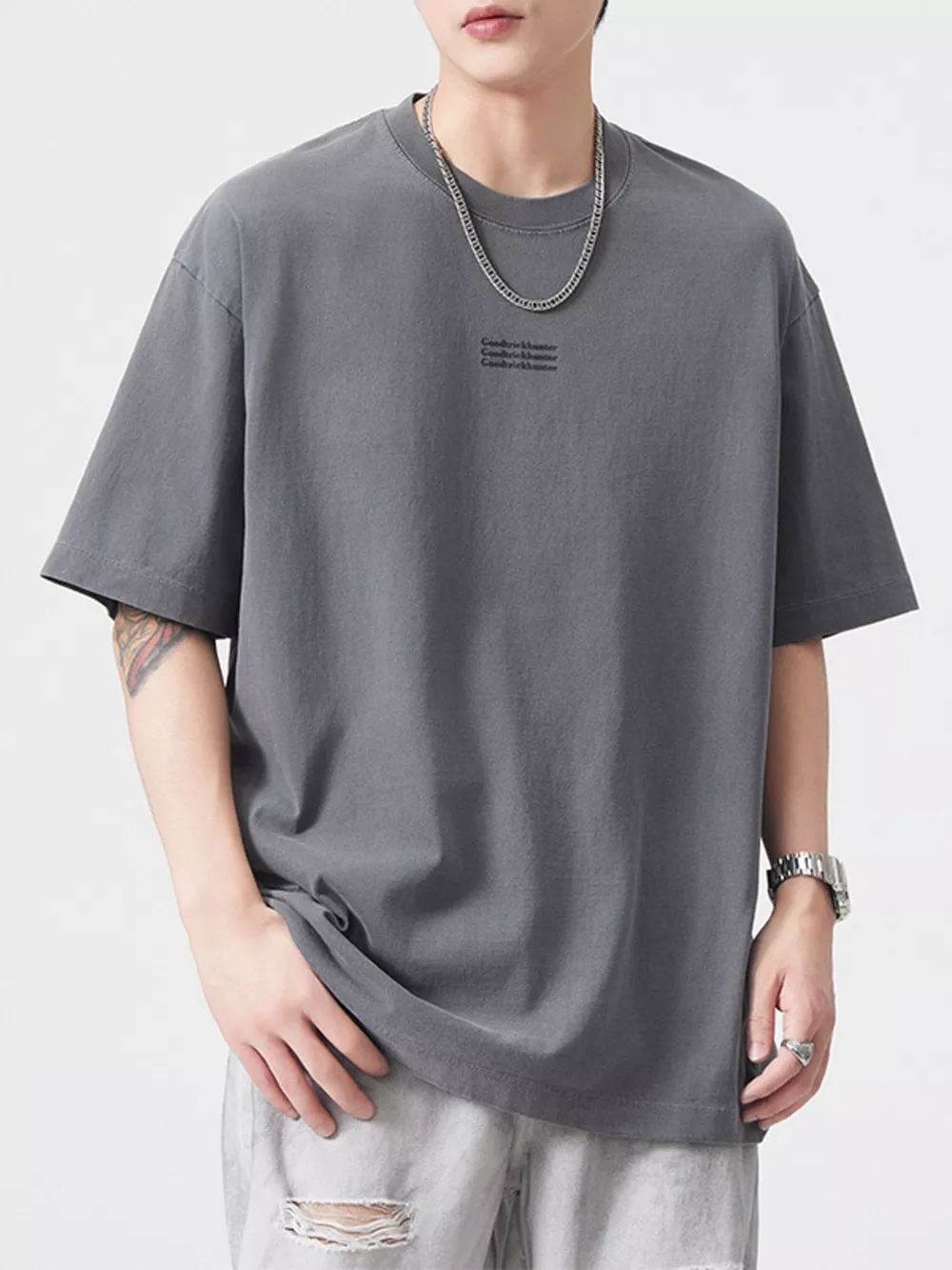Men's Plus Size Round Neck Half Sleeve T-Shirt, image 7