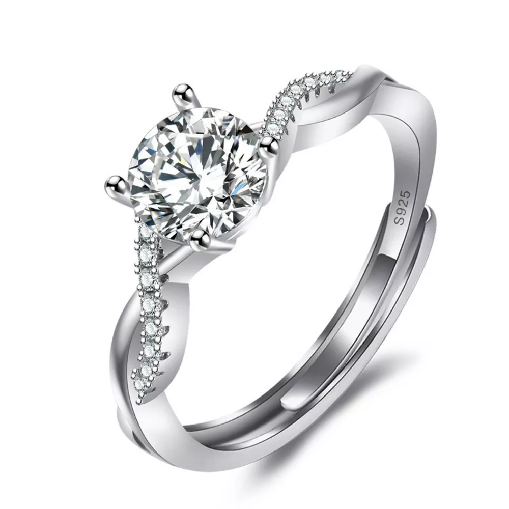 1 Carat Moissanite 925 Sterling Silver Ring, image 5