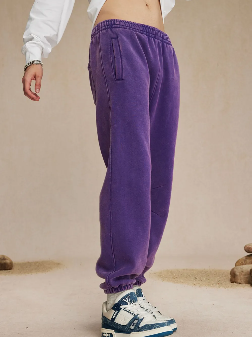 Men's Casual Elastic Waist Cotton Sweatpants, image 5