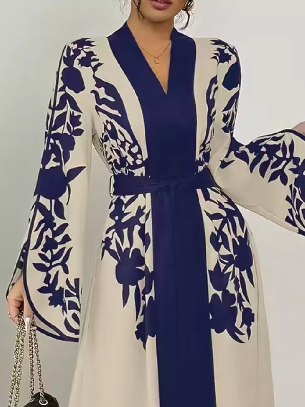 Printed Tie Waist Maxi Dress, image 16