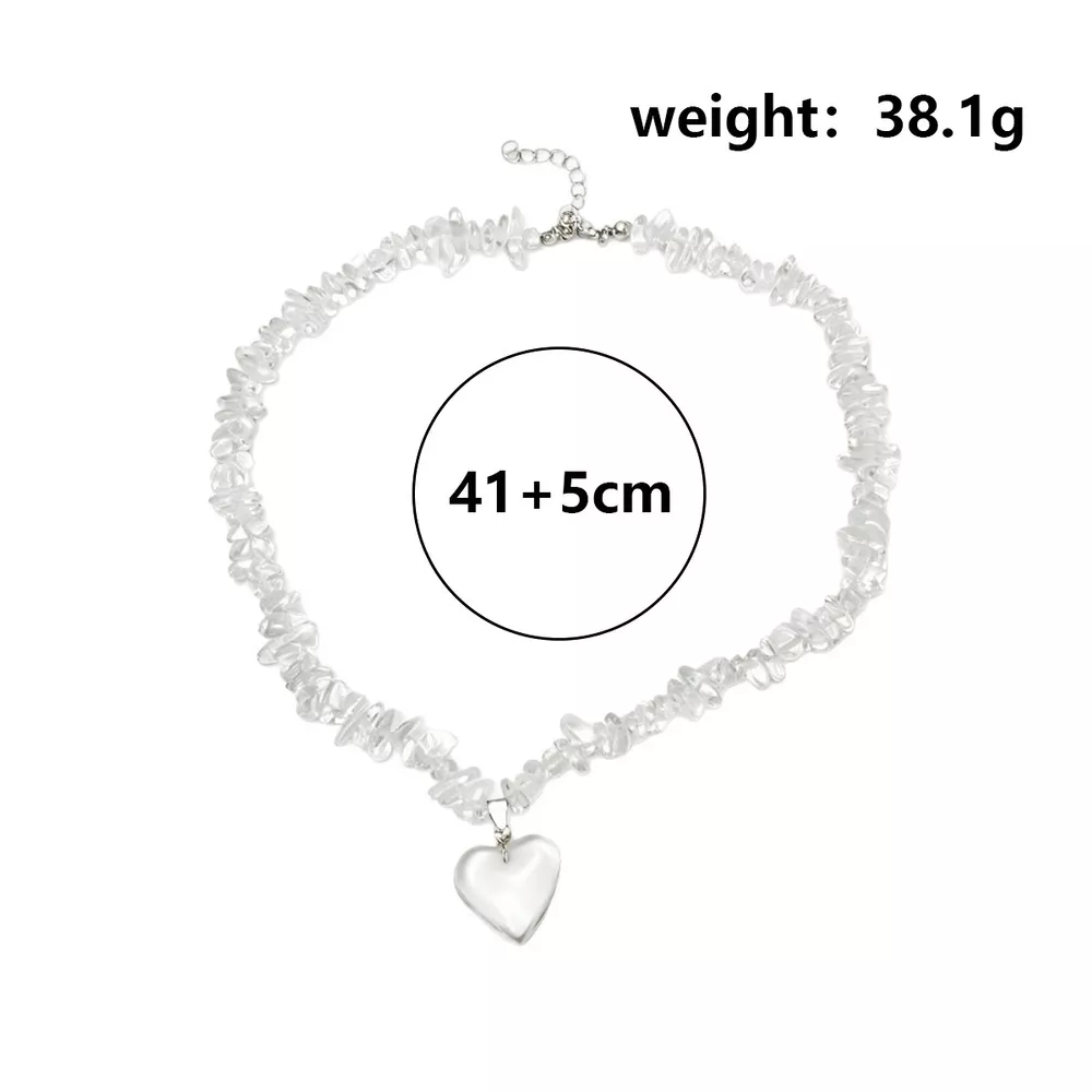Clear Crystal Heart Pendant Necklace, image 8