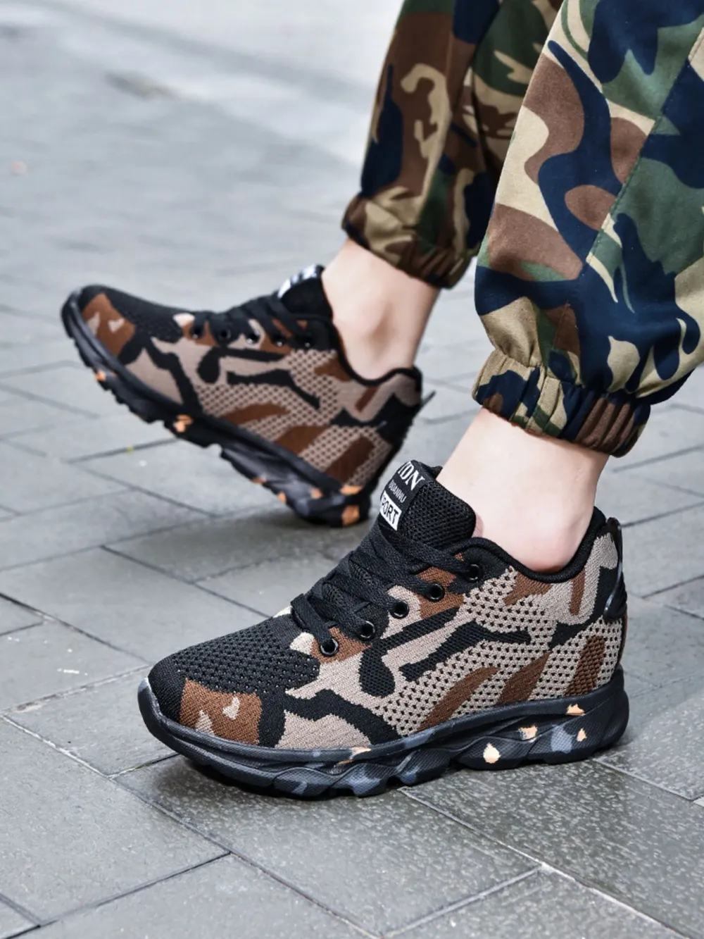 Camouflage Mesh Athletic Sneakers, image 5