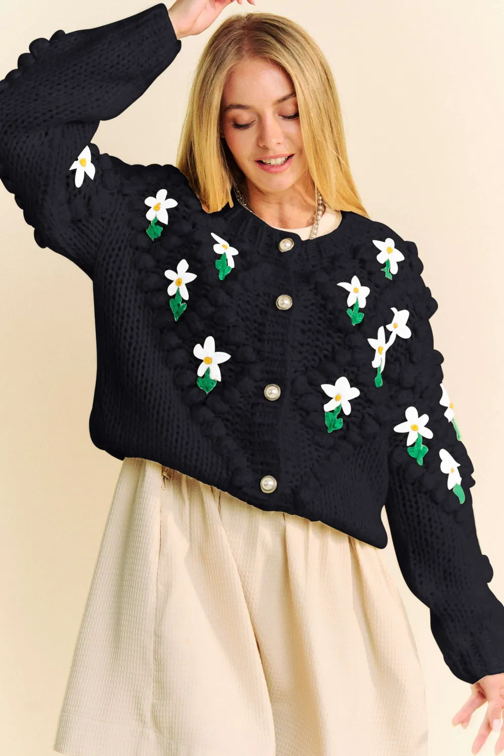 Floral Pattern Button Down Cardigan, image 4
