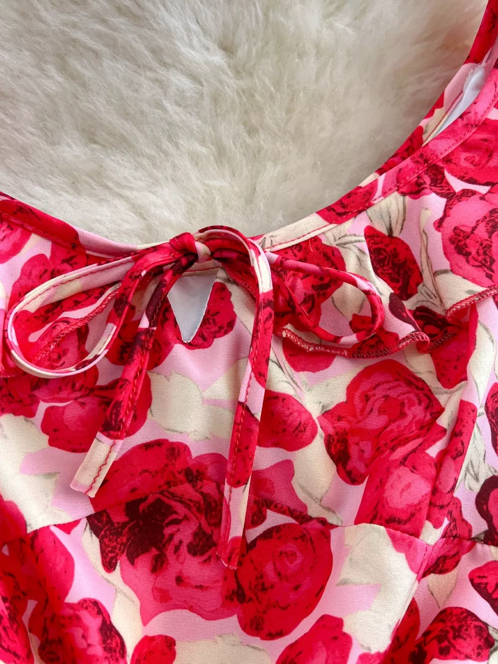 Floral Print Ruffle Trim Mini Dress, image 4