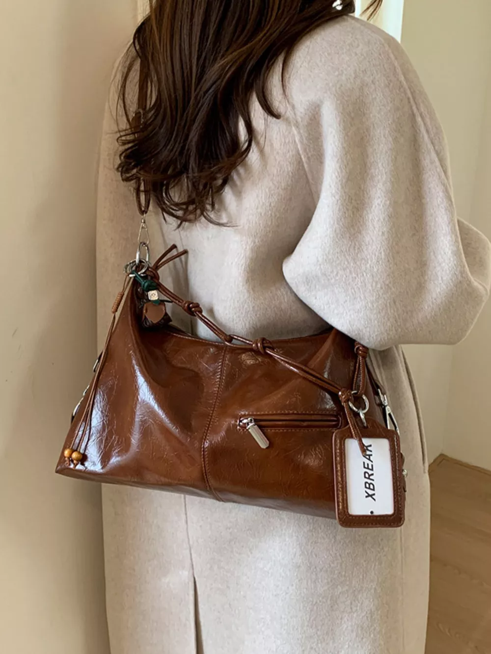 Vintage Style PU Leather Shoulder Bag, image 5