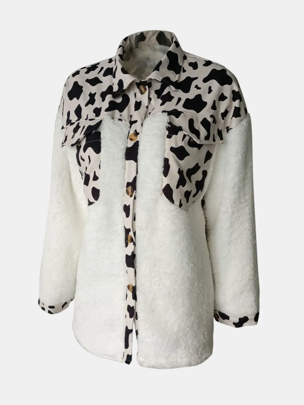 Fuzzy Button Up Long Sleeve Jacket, image 13