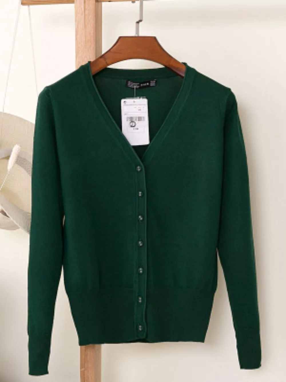 Classic V-Neck Button-Down Knit Cardigan, image 84