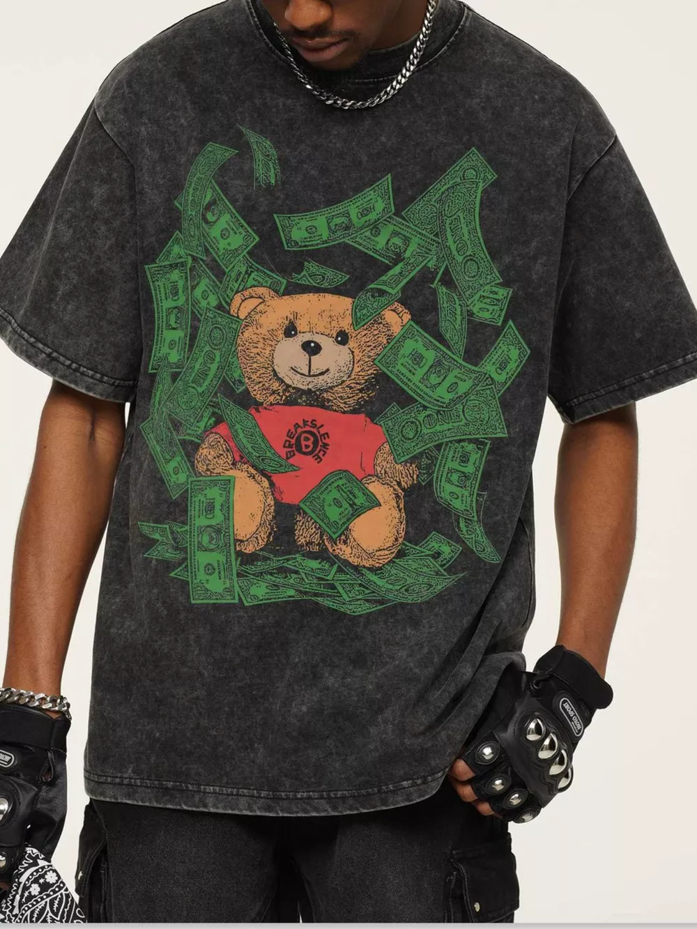 Men's Money Bear Graphic Short Sleeve T-Shirt, image 4
