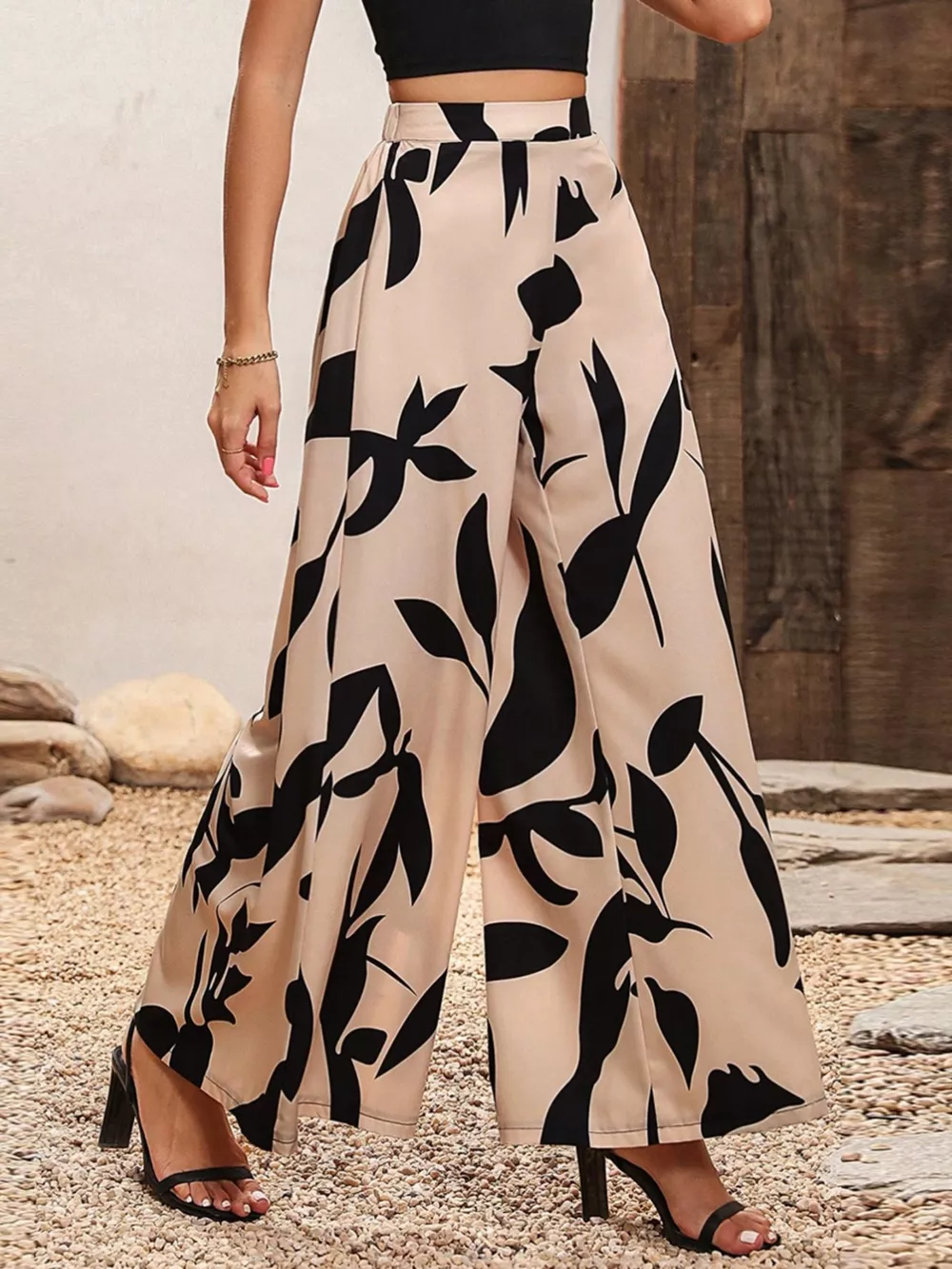 Printed Wide Leg Pants, image 4
