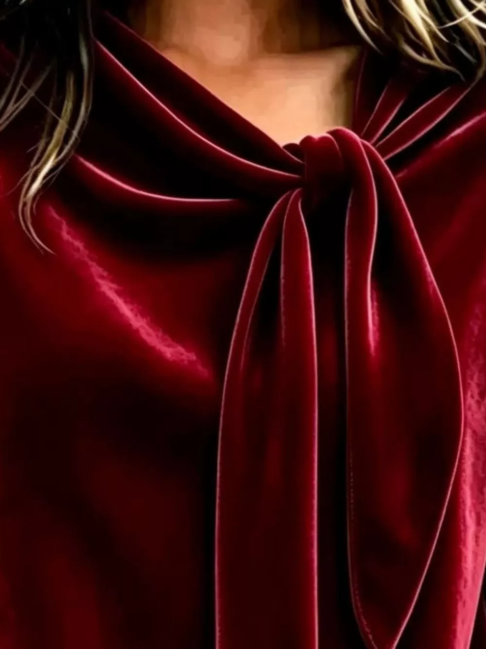 Velvet Tie Front Long Sleeve Sweatshirt, image 17
