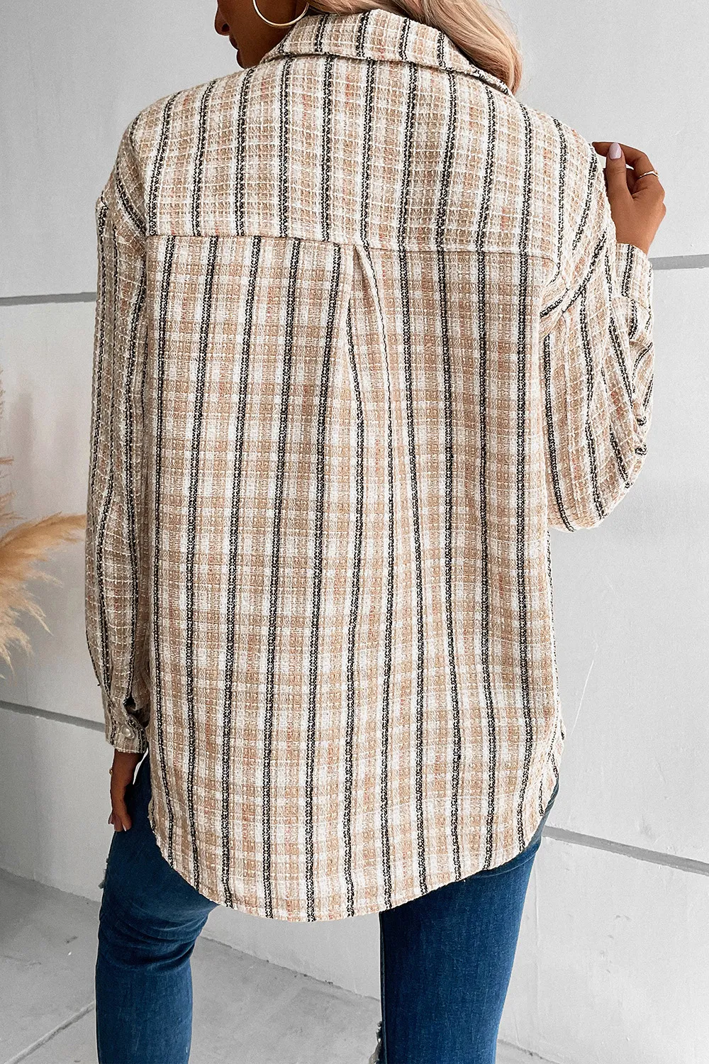 Pocketed Button Up Collared Neck Jacket, image 2