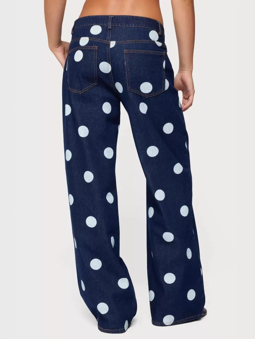 Polka Dot Wide Leg Jeans, image 5