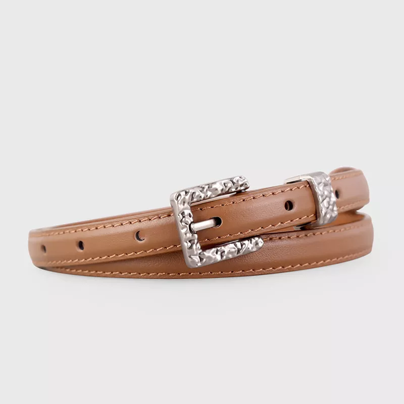 Textured Buckle Leather Belt, image 5