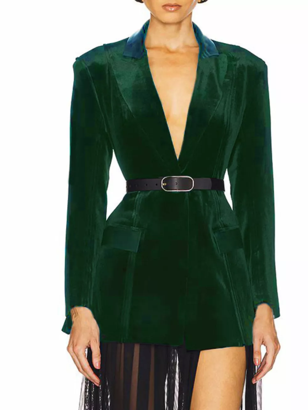 One-Button Long Sleeve Blazer, image 4