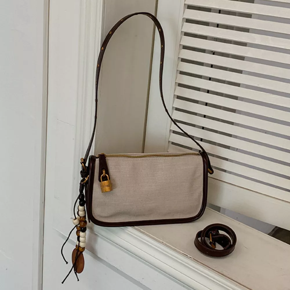 Vintage Lock Detail Shoulder Bag, image 2