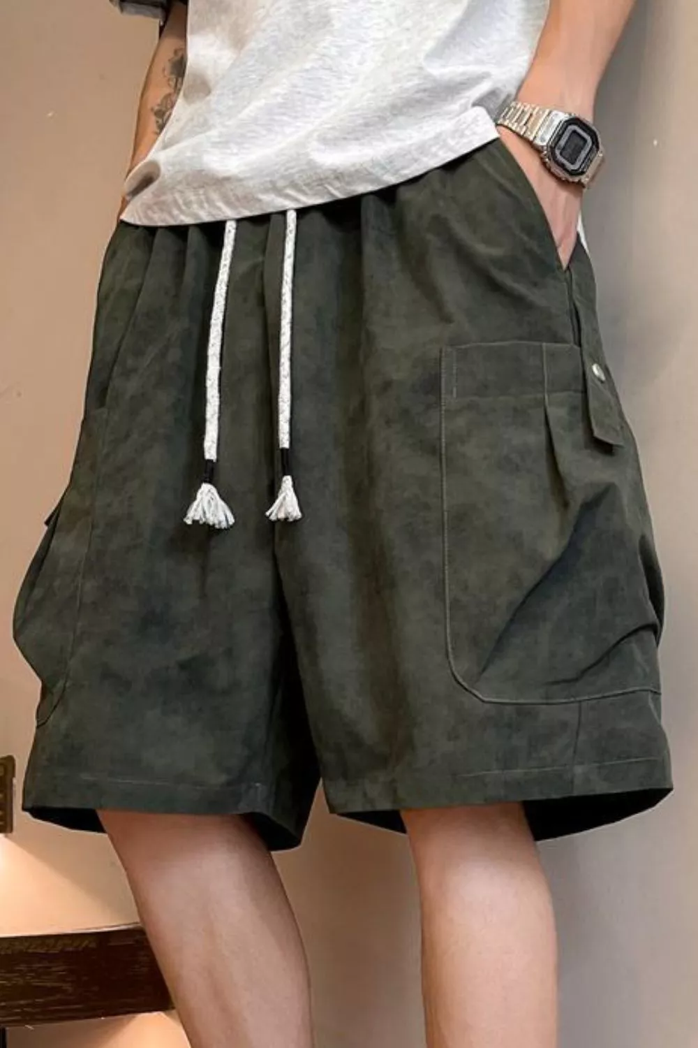 Men's Full Size Drawstring Shorts with Pockets Plus Size, image 4