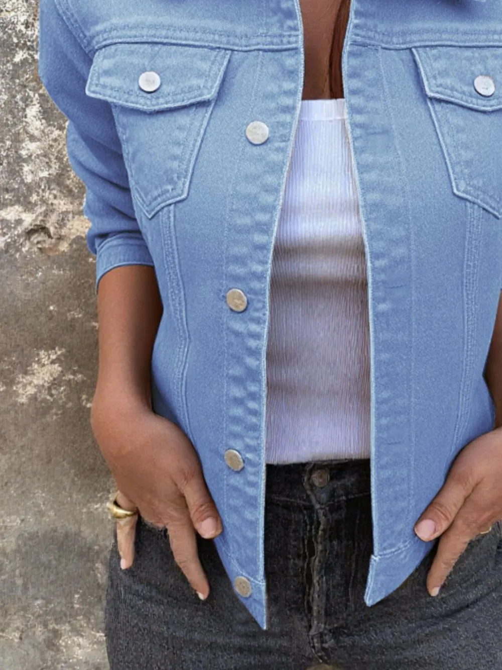 Button Front Closure Denim Jacket, image 21