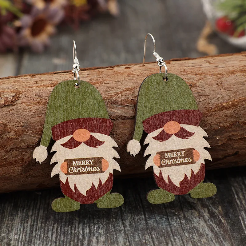 Wooden Gnome Dangle Earrings, image 3