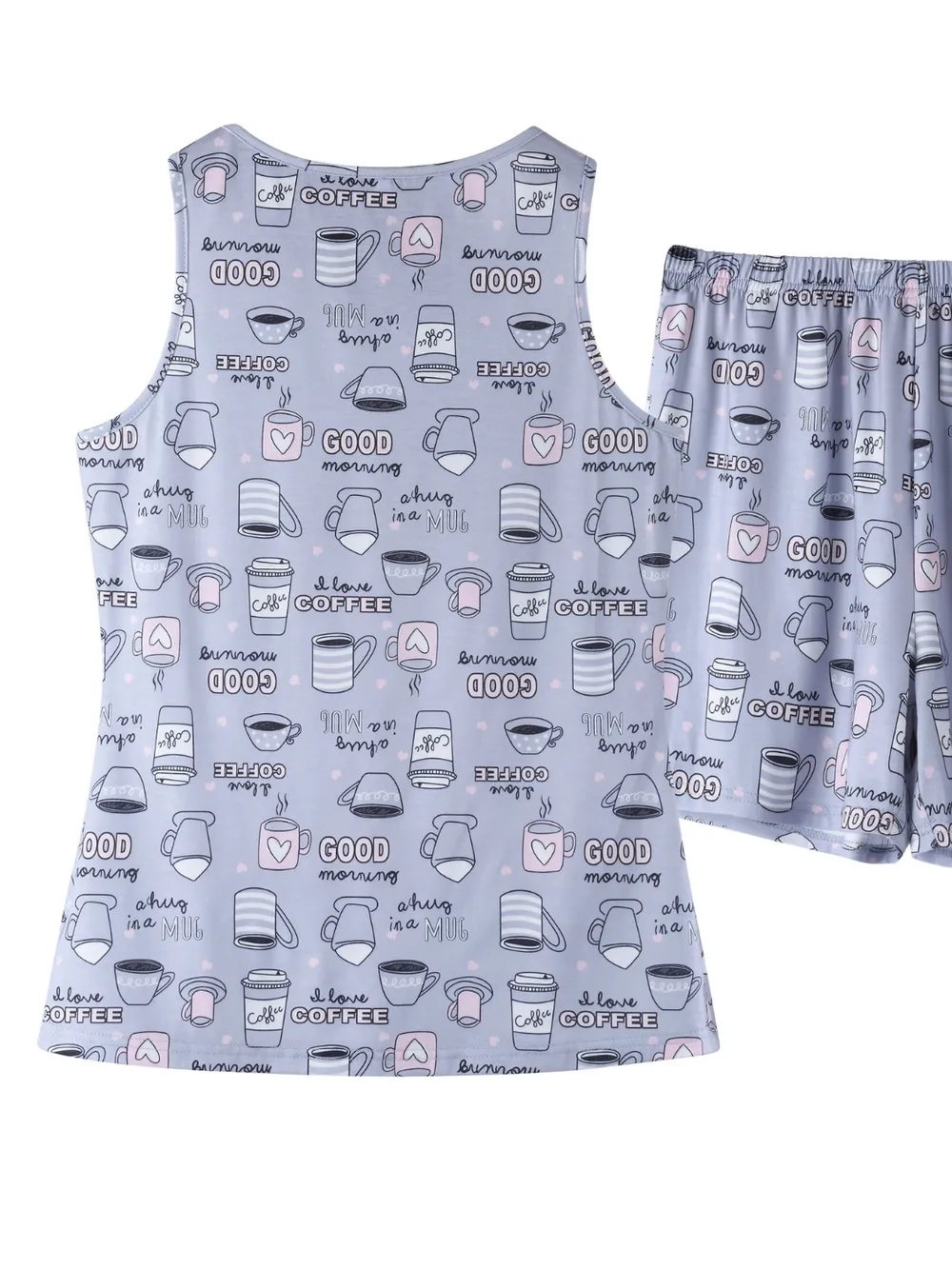 Printed Round Neck Top and Shorts Lounge Set, image 15