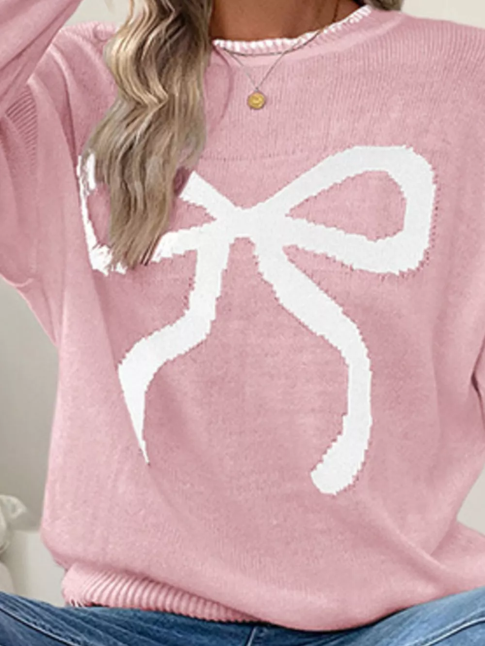 Bow Round Neck Sweater, image 13