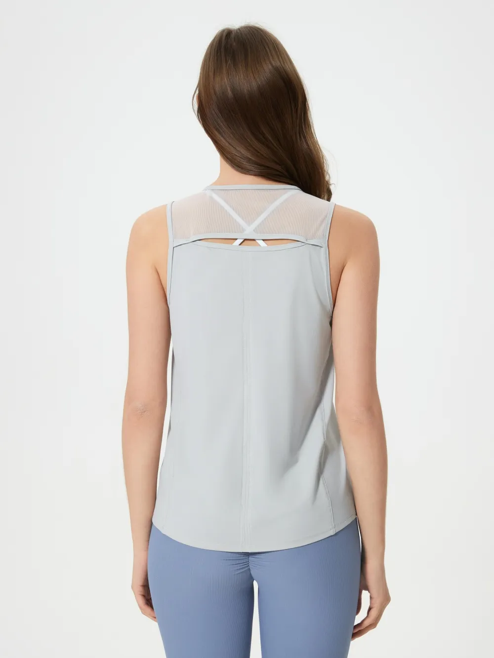 Cutout Back Round Neck Active Tank, image 11