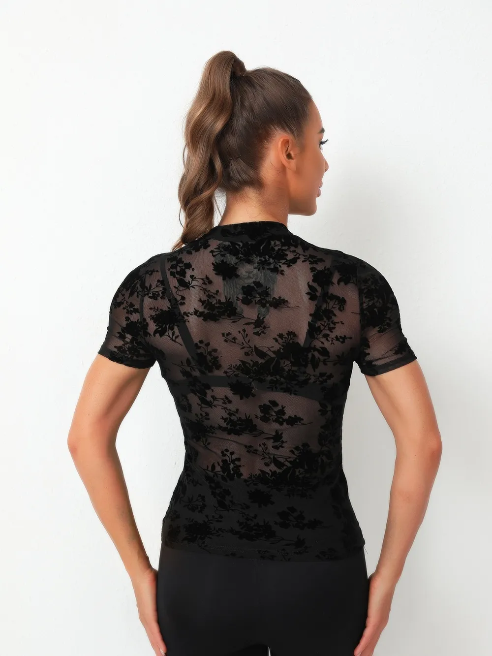 Mock Neck Short Sleeve Top, image 4
