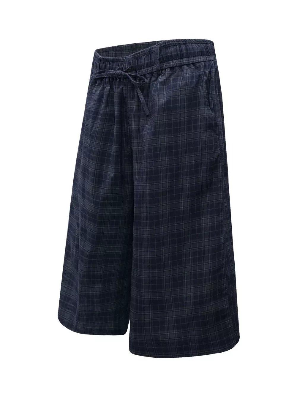 Men's Plaid Wide-Leg Drawstring Shorts, image 2