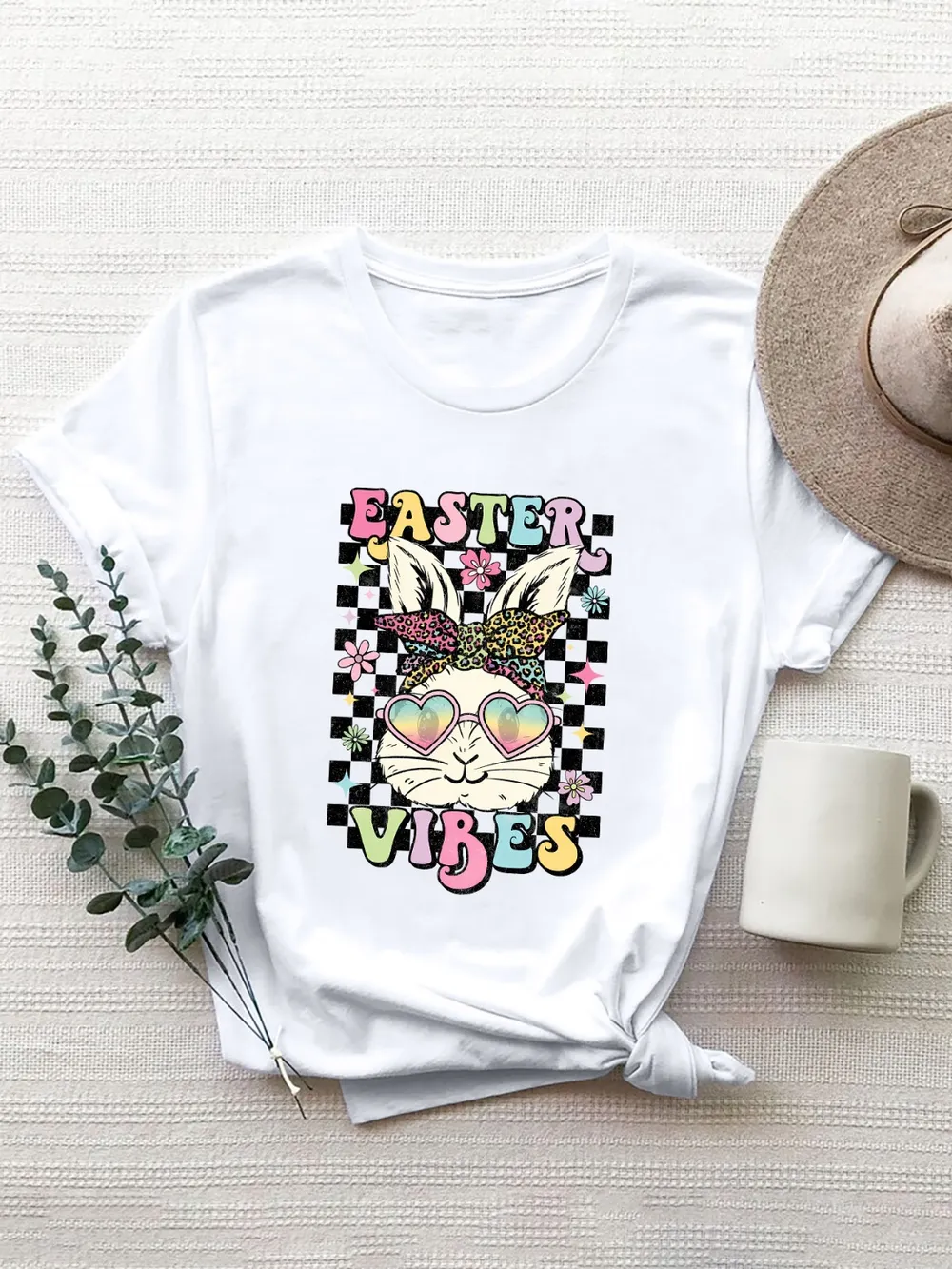 EASTER VIBES Round Neck Short Sleeve T-Shirt, image 7