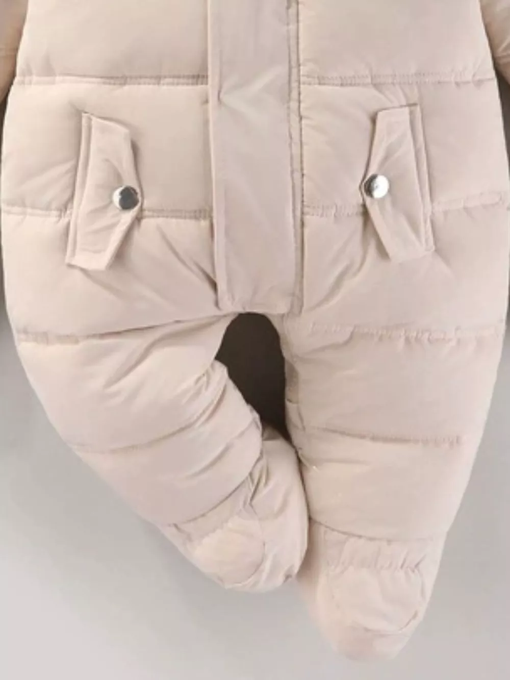 Children's Warm Padded One-Piece Snowsuit with Fur Hood, image 15