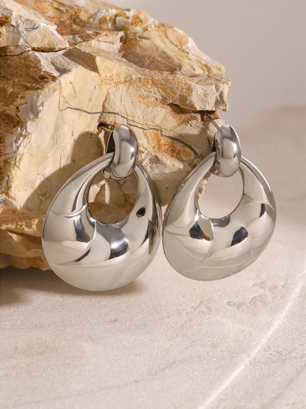 Stainless Steel Teardrop Shape Earrings, image 7