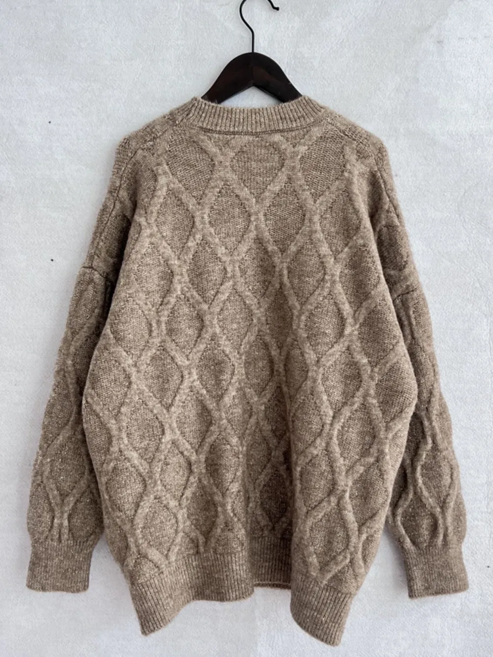 Diamond Round Neck Long Sleeve Sweater, image 10