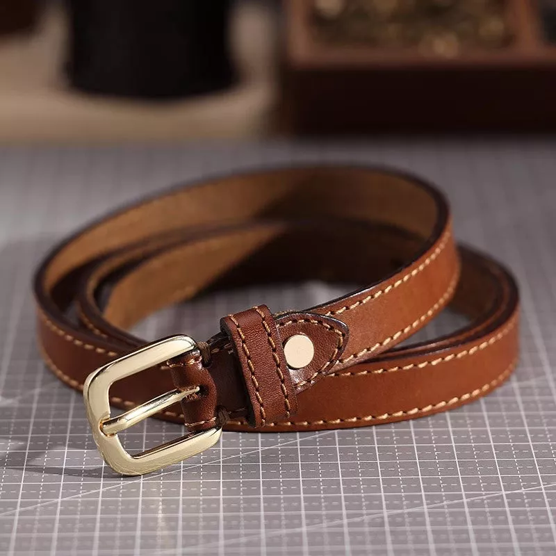 Classic Leather Belt with Buckle, image 2