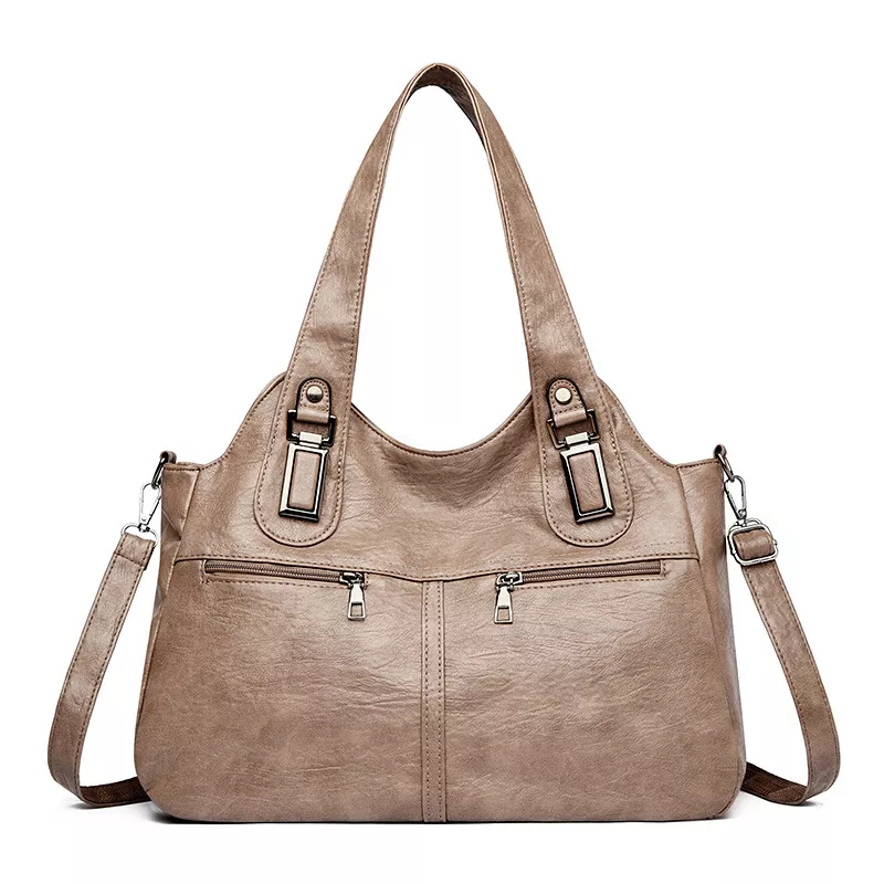 Vintage Style PU Leather Large Handbag, image 6