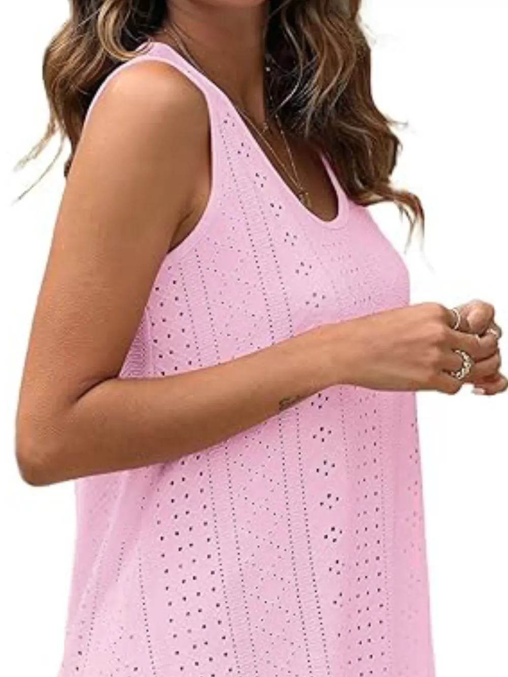 Eyelet Scoop Neck Tank, image 19