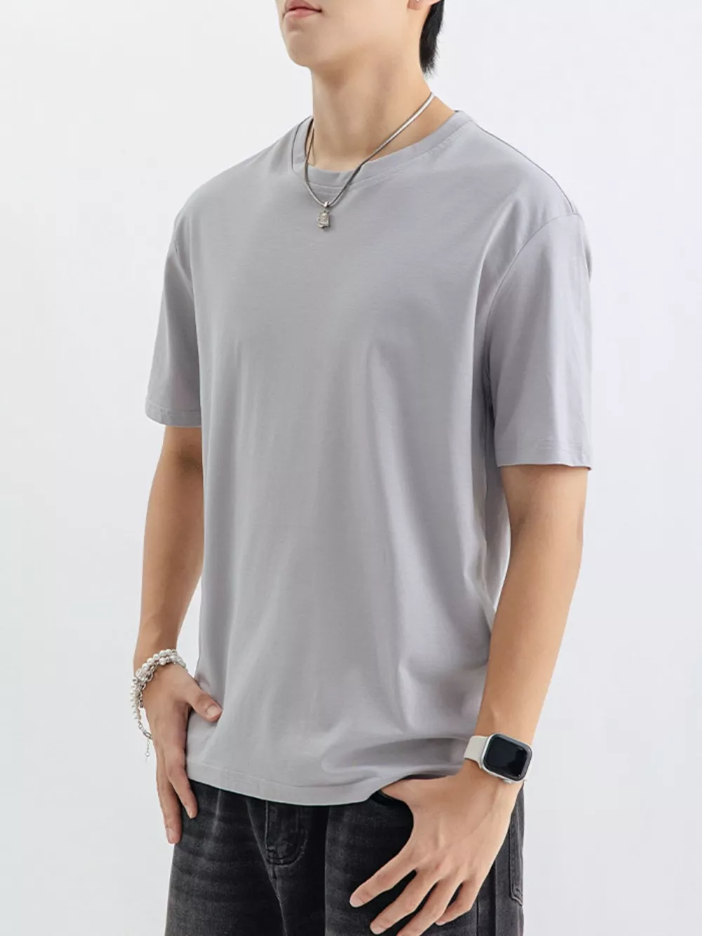 Men's Plus Size Casual Solid Color T-Shirt, image 14