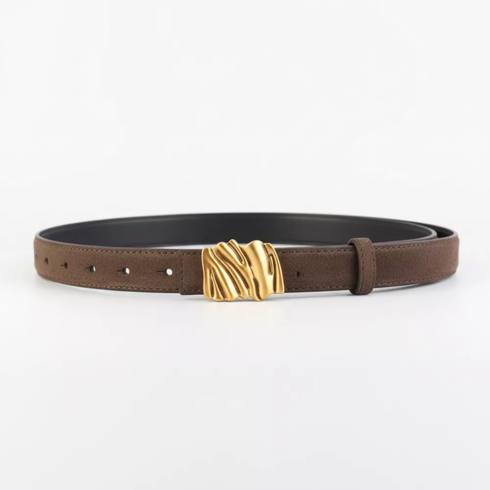 Abstract Buckle Leather Belt, image 5
