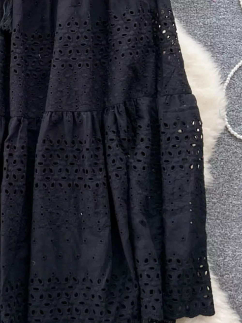 Eyelet Tiered Maxi Skirt, image 19