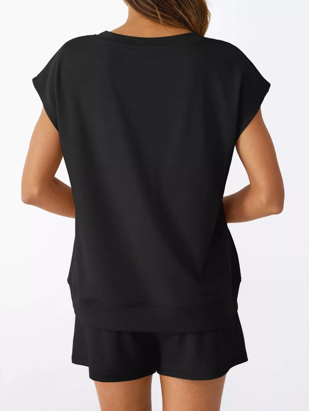 Casual V-Neck T-Shirt and Shorts Set, image 10