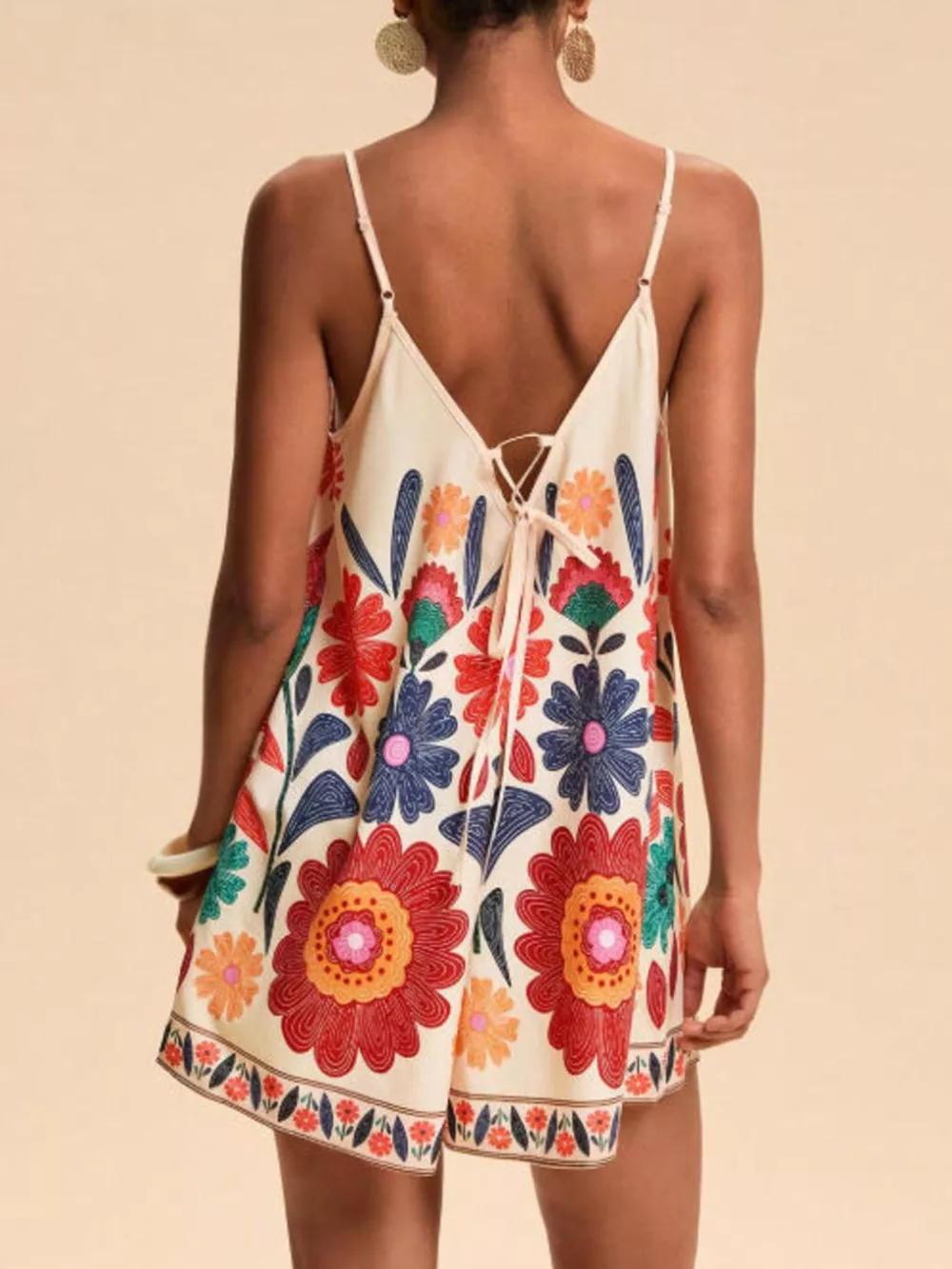Floral Print Spaghetti Strap Romper, image 4