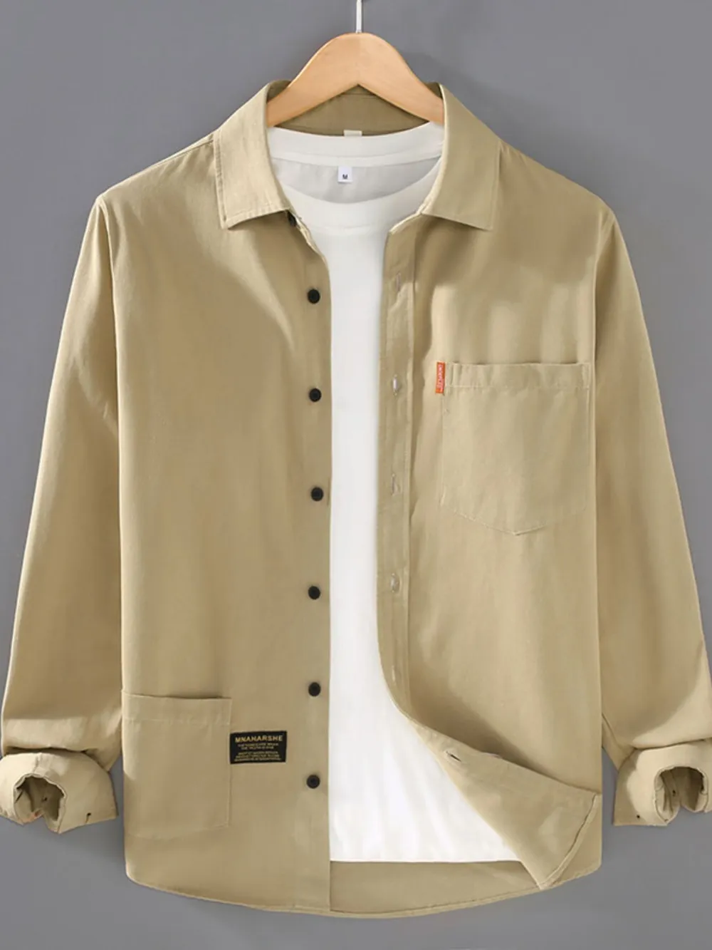 Men's Plus Size Button Up Long Sleeve Shirt, image 3