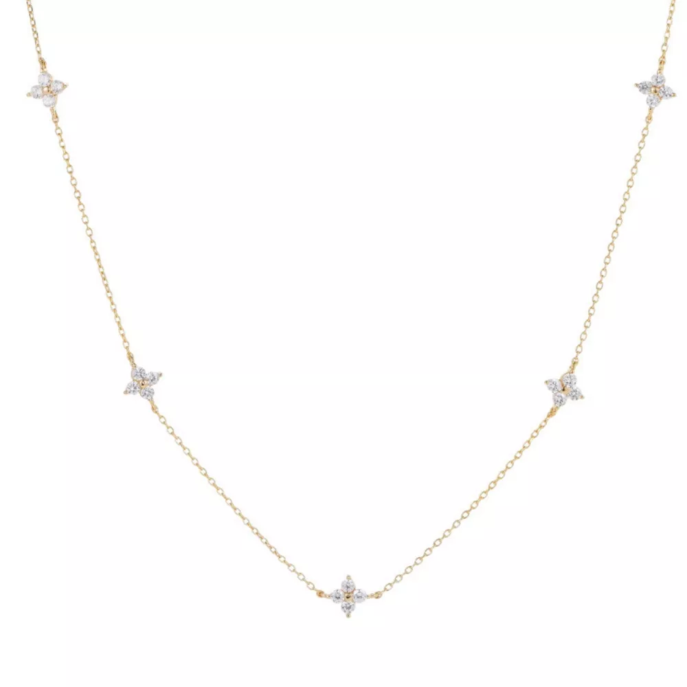 925 Sterling Silver Clover Charm Necklace