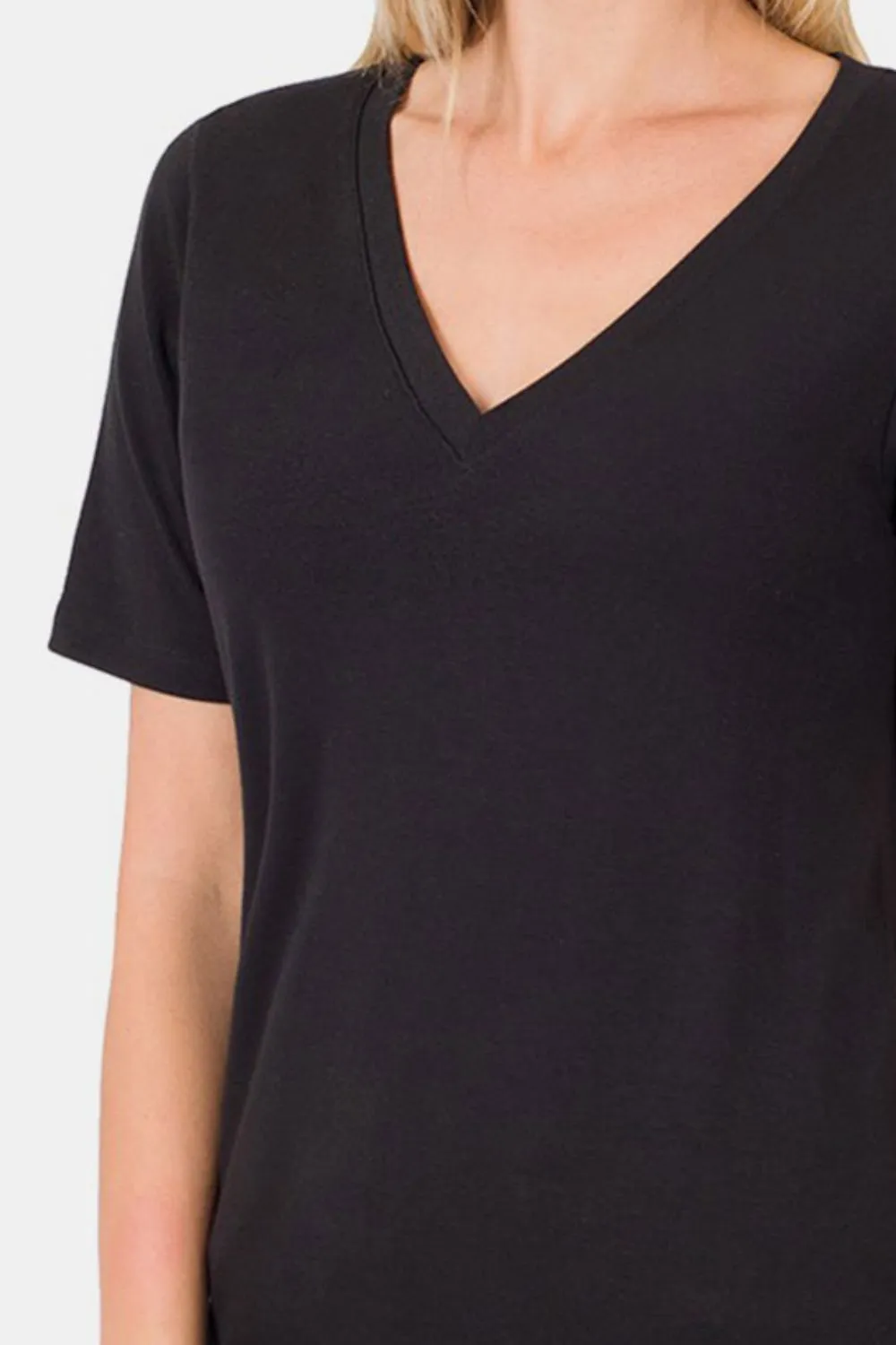 V-Neck Short Sleeve T-Shirt, image 3